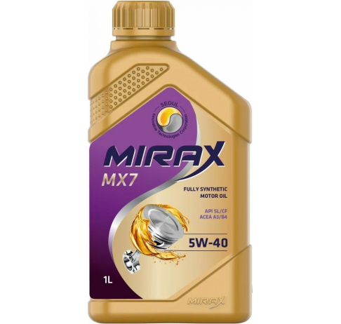Масло моторное синтетическое MIRAX MX7 5W-40 SL/CF A3/B4 1л
