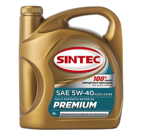 Масло моторное Sintec Премиум 5W-40 API SL ACEA A3/B4 4л