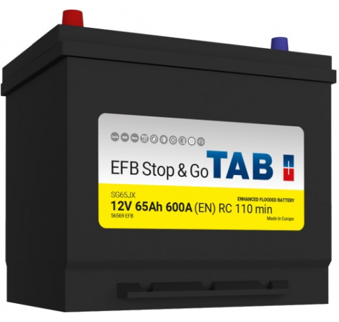 Tab 65 А/ч о.п. 600А 12V EFB Stop&Go Asia