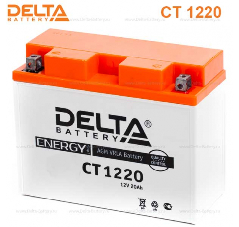 Delta 20 А/ч о.п. 270А 12V CT1220.1 AGM (YTX20L-BS)