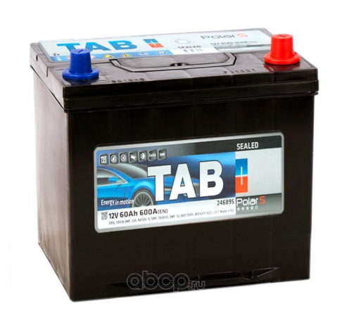 Tab 60 А/ч о.п. 600А 12V Polar JIS Asia