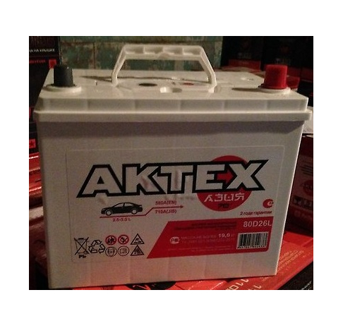Актех 70 А/ч о.п. 580А 12V 80D26L Asia
