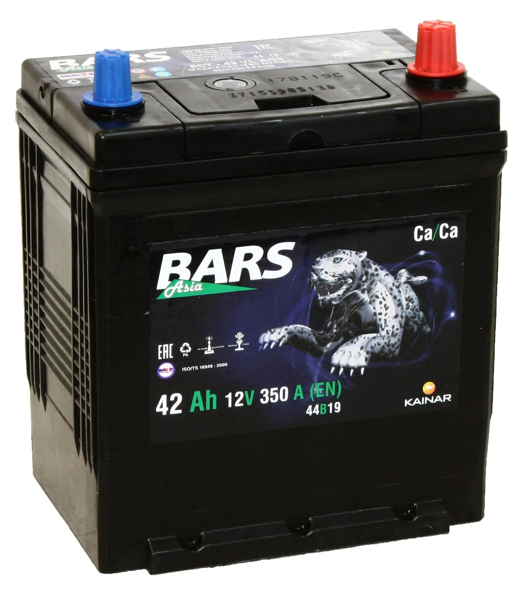 Bars 42 А/ч о.п. 350А 12V  ниж.крепл 44В19 Asia