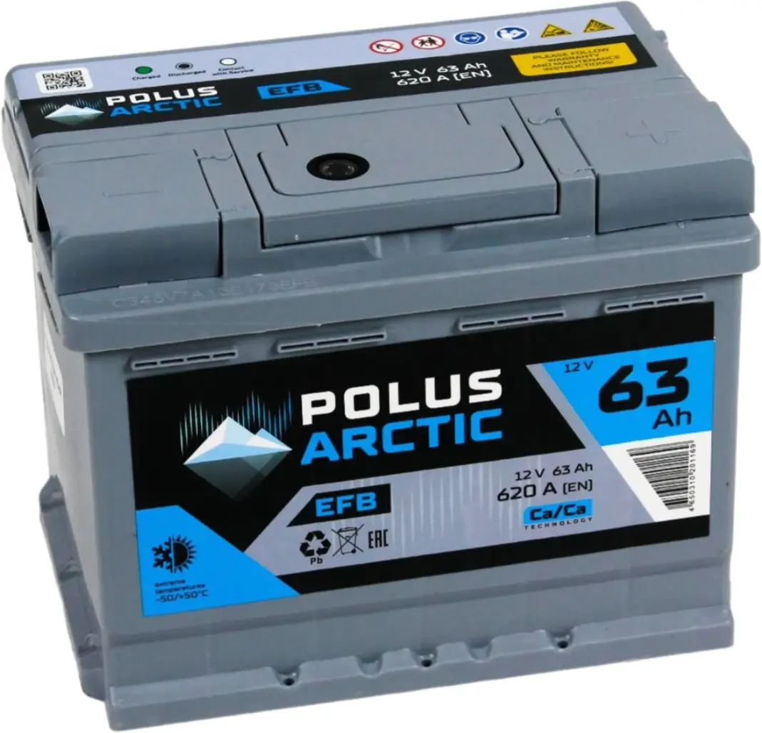 Polus 63 А/ч о.п. 620А 12V ARCTIC EFB