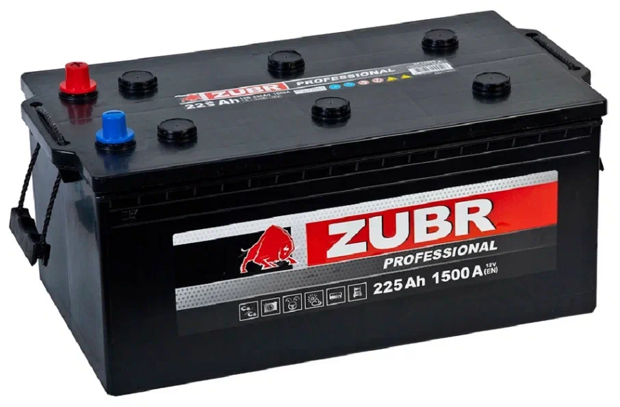 Zubr 225 А/ч о.п. (+;-) 1500А 12V Professional