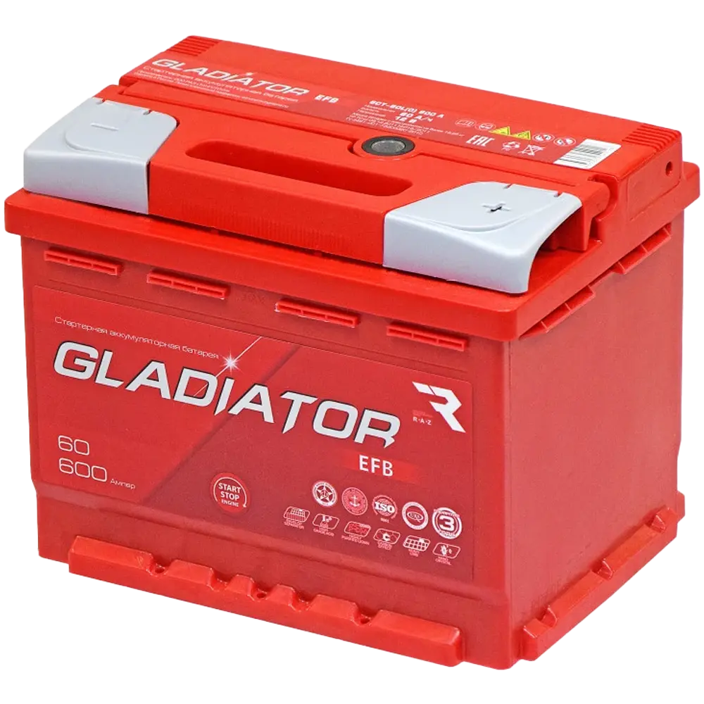 Gladiator 60 А/ч п.п. 600А 12V EFB