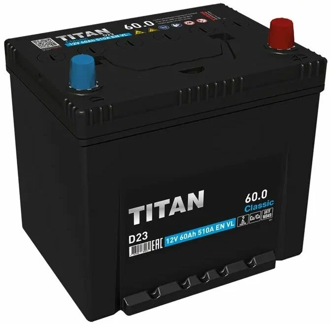 Titan 60 А/ч о.п. 550А 12V Standart