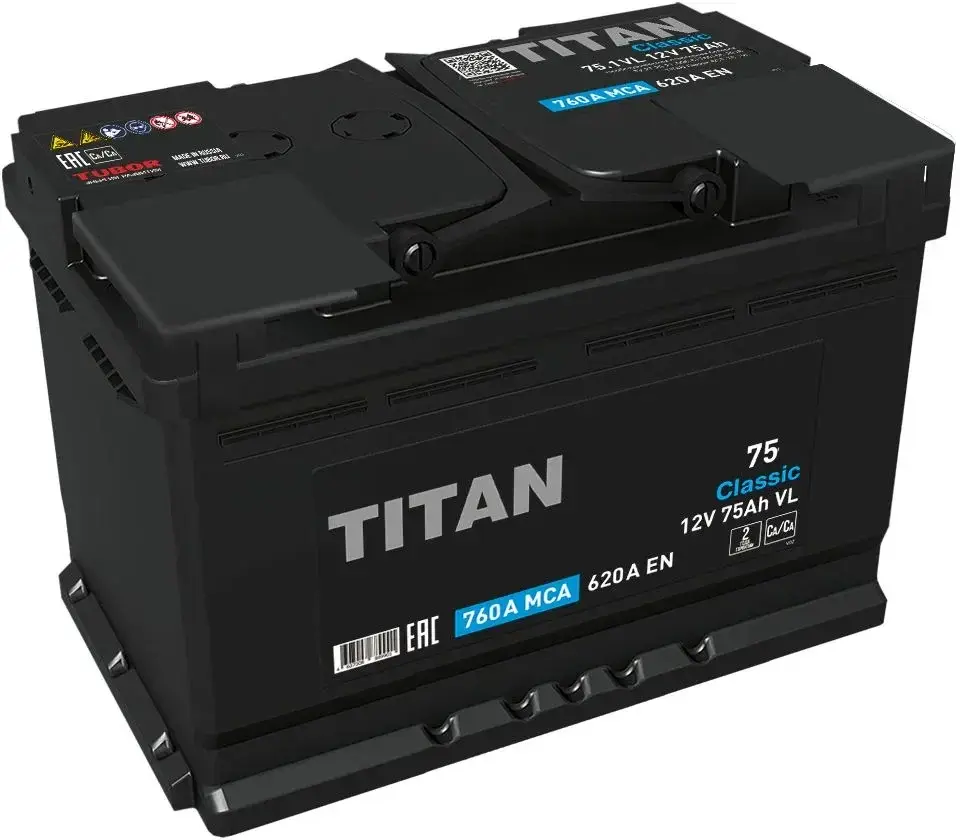 Titan 75 А/ч о.п. 700А 12V Standart