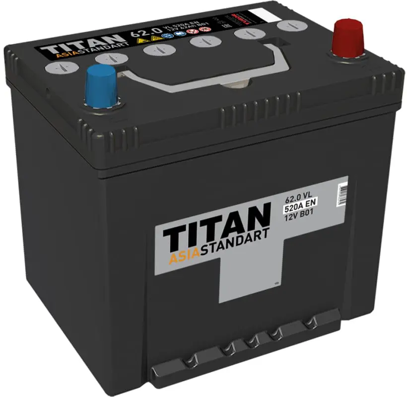 Titan 62 А/ч о.п. 520А 12V Asia Standart B/H