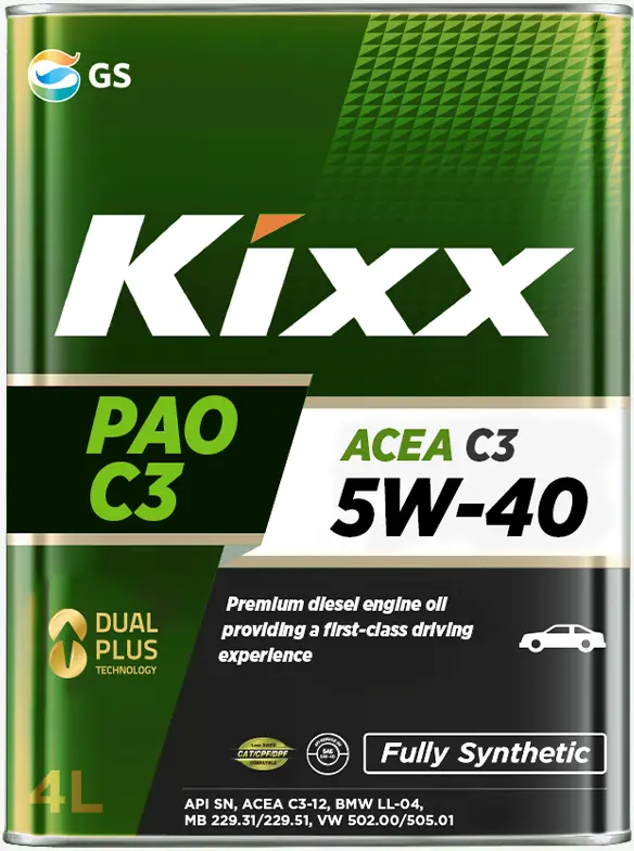 Масло моторное Kixx PAO 5W-40 SN/CF ACEA C3 4л