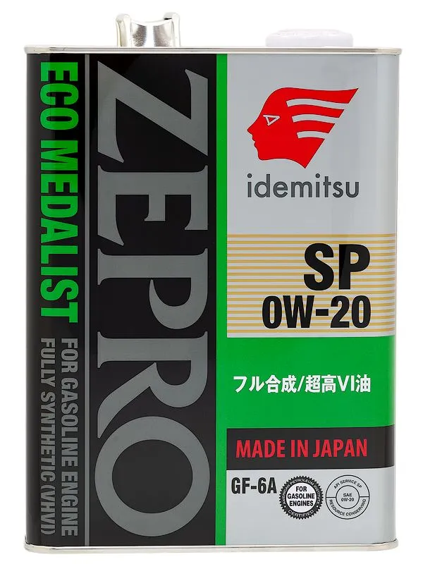 Масло моторное Idemitsu 0W-20 4L Zepro Eco Medalist SP/GF-6A