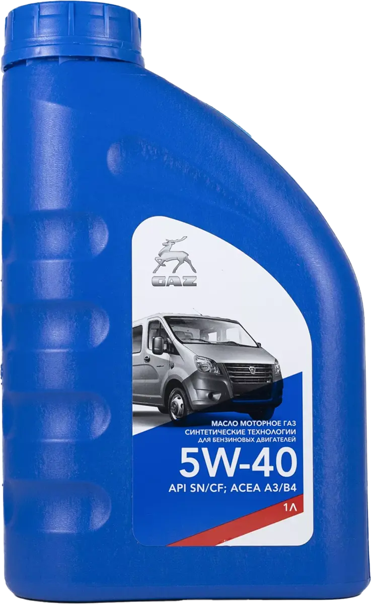 Масло моторное GAZ 5W40 синтетика 1л (API SN/CF ACEA A3/B4)