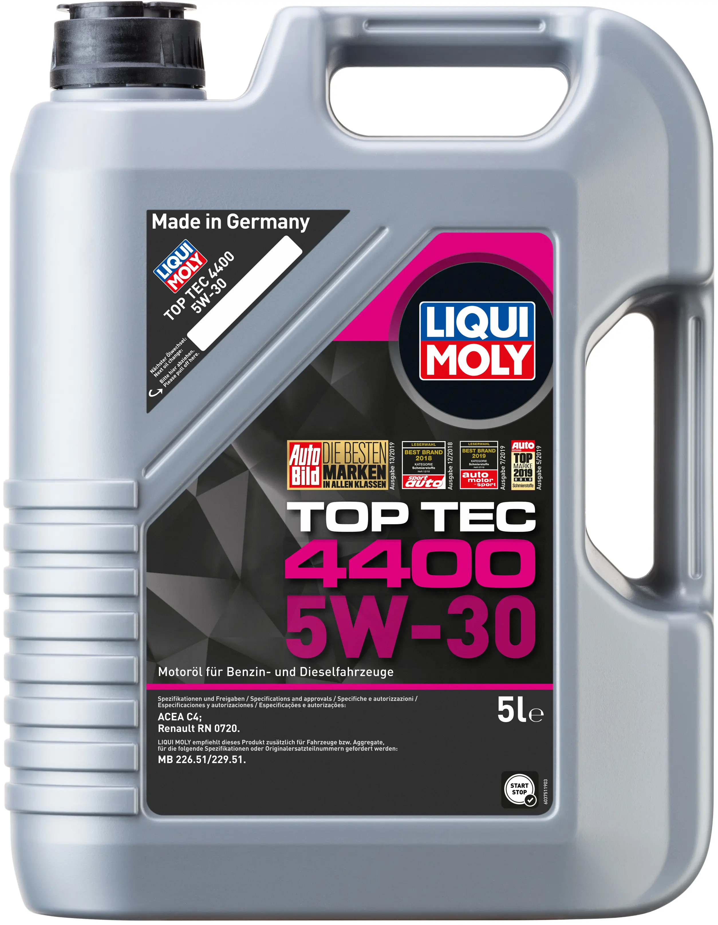 Масло мотоpное Liqui Moly 5W-30 (Top Tec 4400 ) 5л
