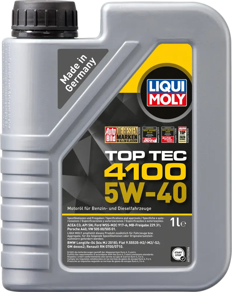 Масло мотоpное Liqui Moly 5W-40 (Top Tec 4100) 5л