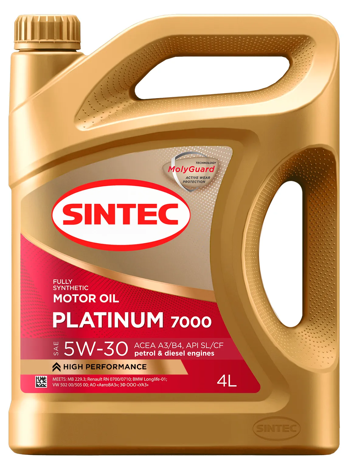 Масло моторное Sintec Platinum 7000 5W-30 API SL/CF ACEA A3/B4 4л