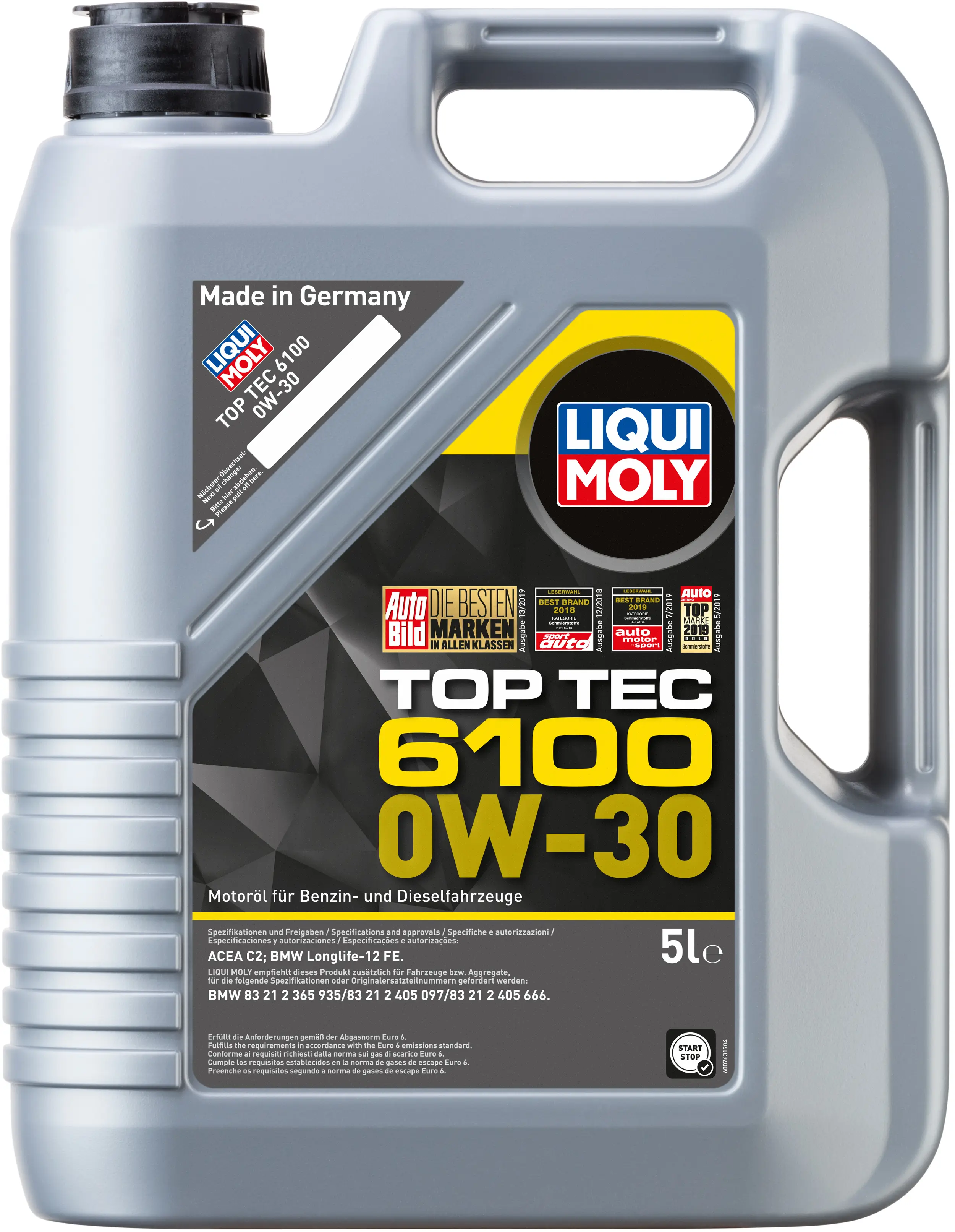 Масло моторное Liqui Moly Top Tec 6100 0W-30 5L  ACEA  C2  BMW Longlife-12 FE