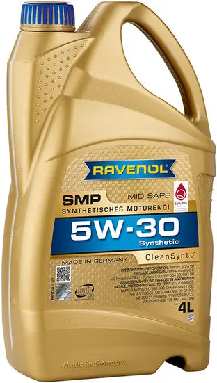 Масло мотоpное Ravenol SMP 5w30 4л SN/C3/VW504/507/BMW LL-04 MB 229.51 Porsche C30
