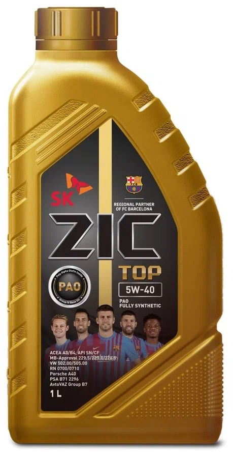 Масло моторное ZIC TOP 5W-40 PAO 1л