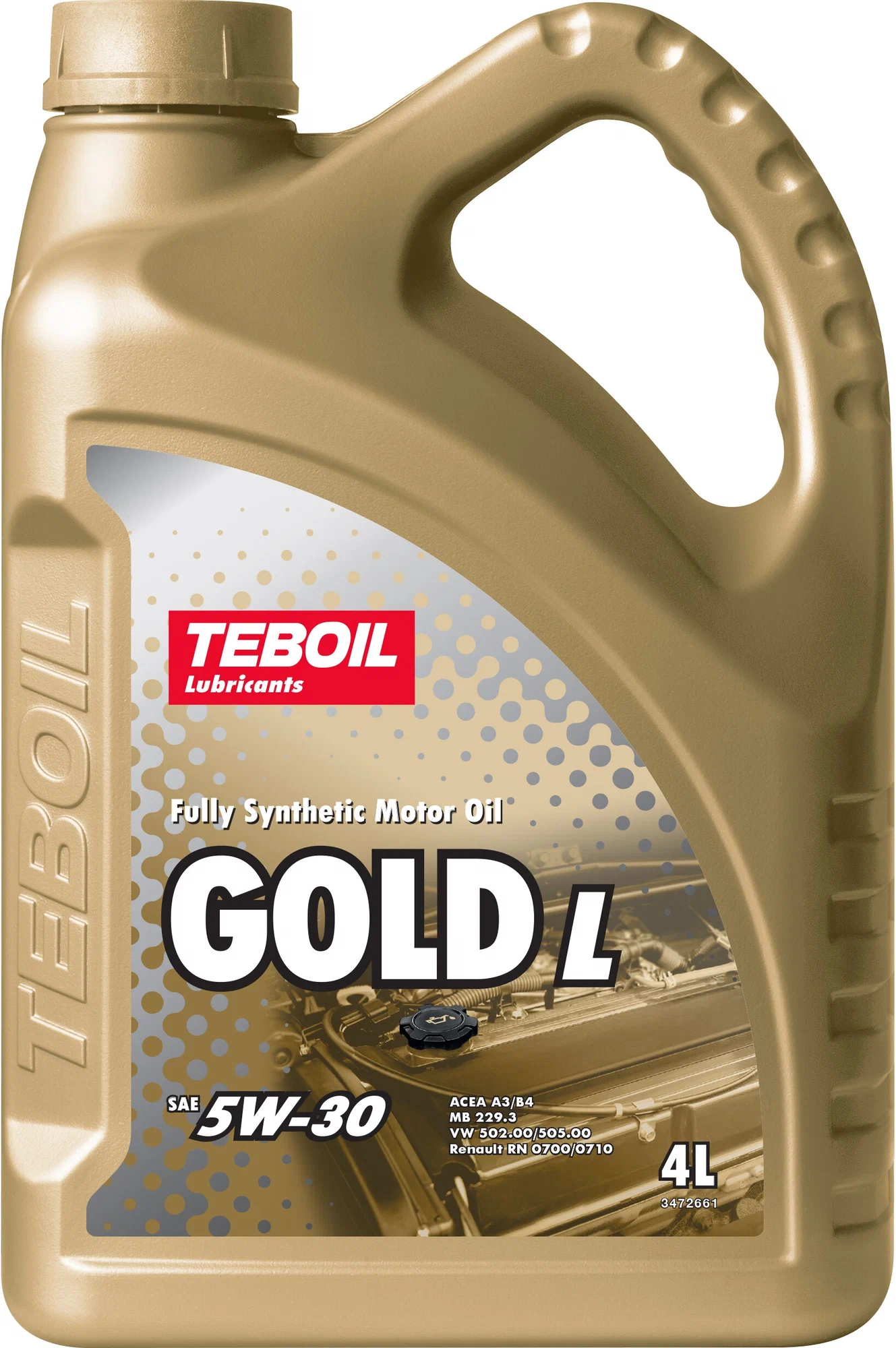Масло мотоpное Teboil Gold L 5W-30 4л API SN/SN PLUS/SP/CF/ACEA A3/B4/VW 502.00/505.00